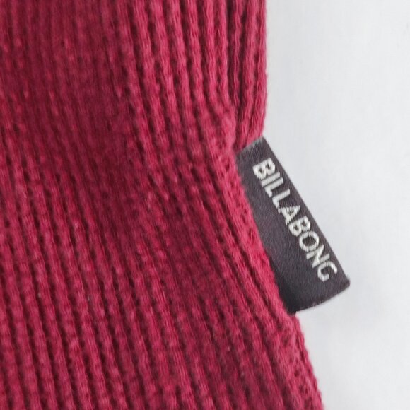 Billabong knit hoodie pull over men's size L maroon & black long sleeve - Picture 9 of 11